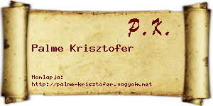 Palme Krisztofer névjegykártya